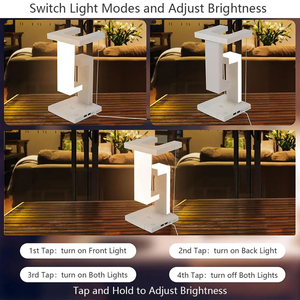 Dimming Magnetic Levitating anti Gravity Table Lamp Touch Control LED Desk Lamp Modern Lamp for Bedroom Study Office Decor
